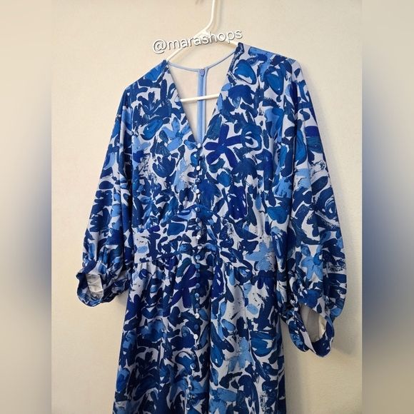 Lela Rose Tulip Crepe Floral Midi Dress - Picture 6 of 11